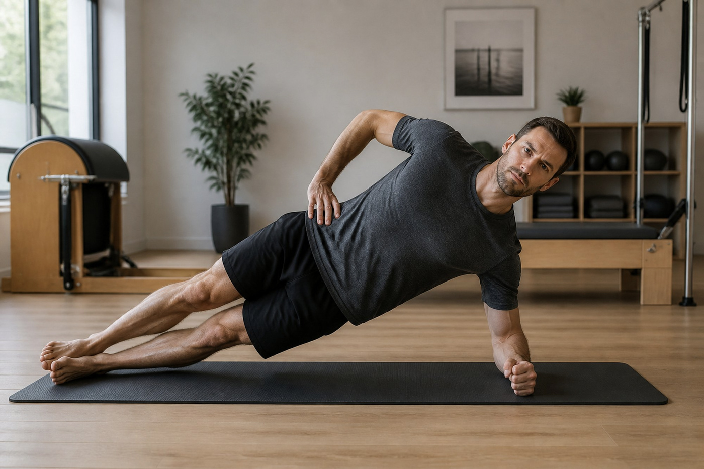 Pilates side plank for back pain relief